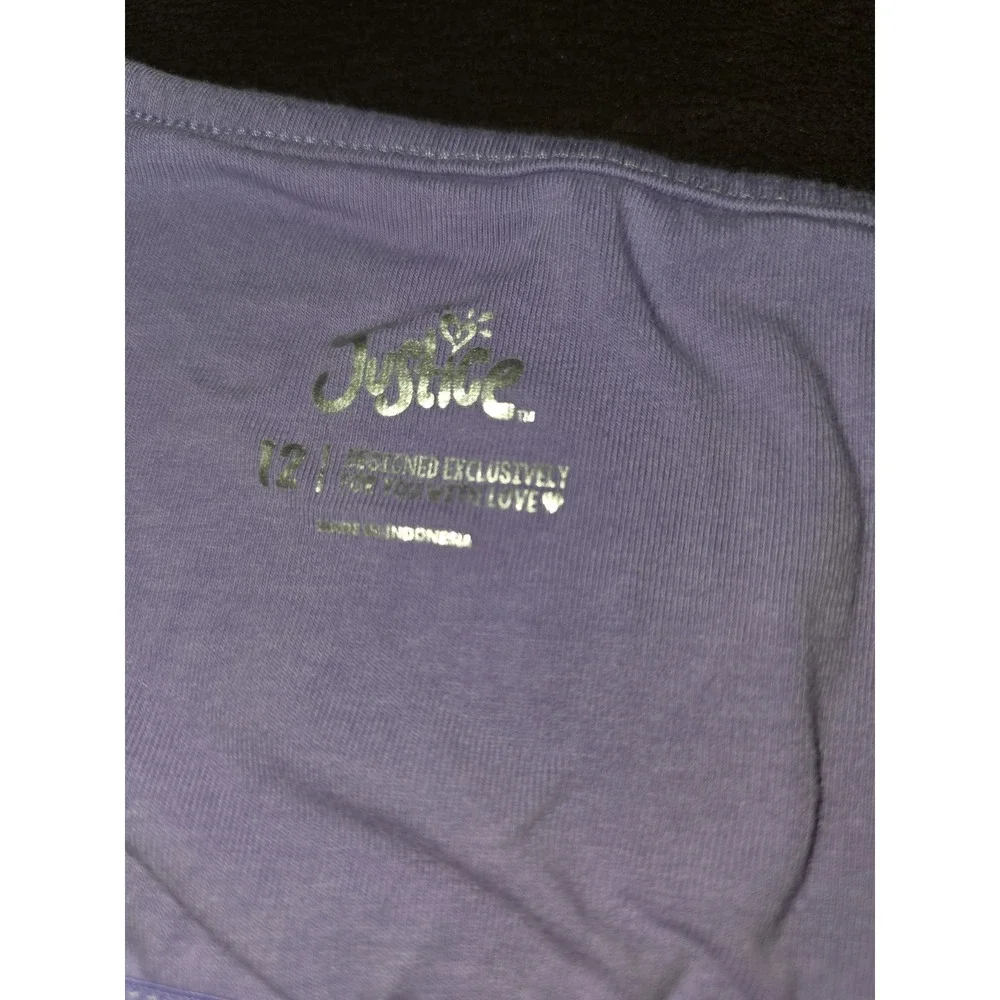 Justice purple floral outfit tank and skort size 12